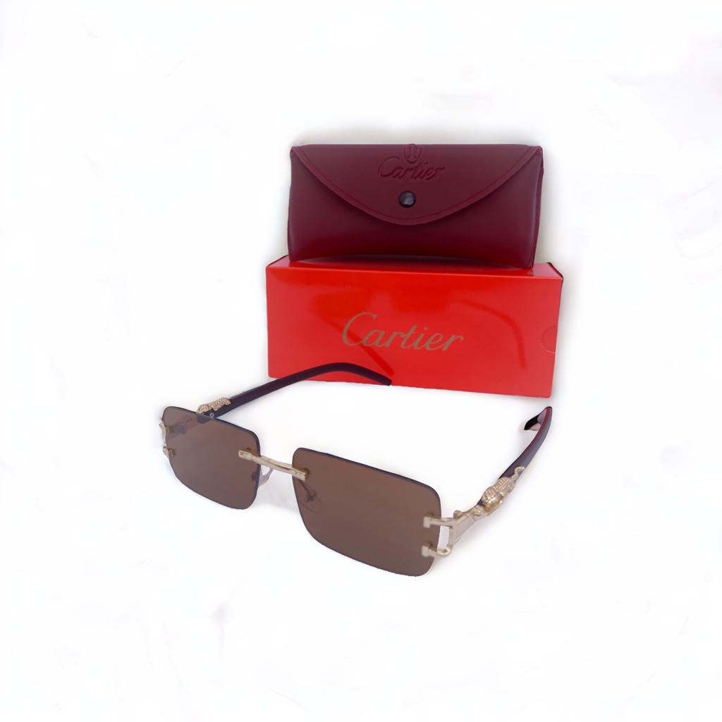 CARTIER SUNGLASSES WITH PANTHER ADITION(BLACK&BROWN)